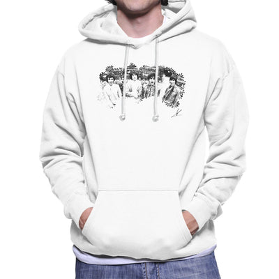 Pink Floyd Ruskin Park Shoot Floral 1967 Black And White Men's Hooded Sweatshirt - FotoGrafica