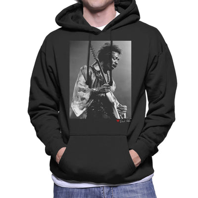 Jimi Hendrix At The Royal Albert Hall 1969 B&W Men's Hooded Sweatshirt - FotoGrafica