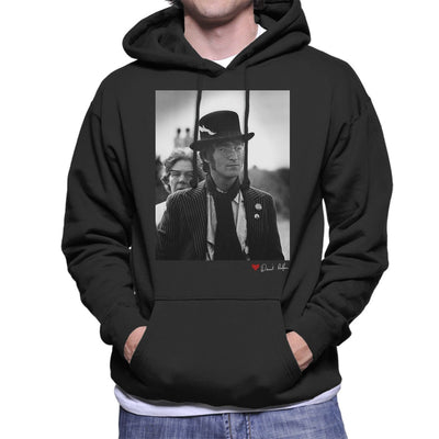 John Lennon With Feather Hat B&W Hooded Sweatshirt