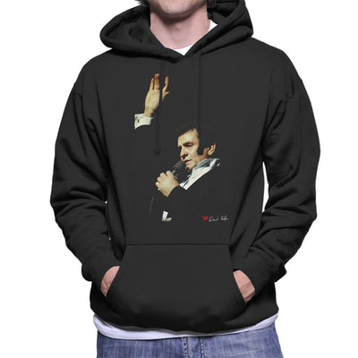 Johnny Cash Performing In London 1983 Men's Hooded Sweatshirt - FotoGrafica