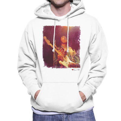 Jimi Hendrix At The Royal Albert Hall 1969 Soloing White Men's Hooded Sweatshirt - FotoGrafica