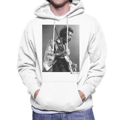 Jimi Hendrix At The Royal Albert Hall 1969 Alt White Men's Hooded Sweatshirt - FotoGrafica