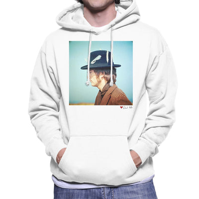 John Lennon With Feather Hat White Men's Hooded Sweatshirt - FotoGrafica