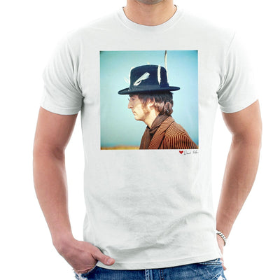 John Lennon With Feather Hat White T-Shirt