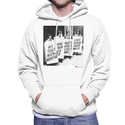 The Beatles All You Need Is Love Abbey Road Studios 1967 White Men's Hooded Sweatshirt - FotoGrafica