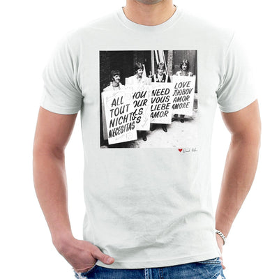 The Beatles All You Need Is Love Abbey Road Studios 1967 White Men's T-Shirt - FotoGrafica