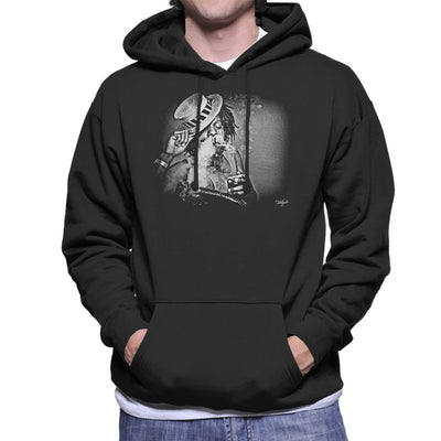 Dennis Brown Blowing Smoke Out Nose Men's Hooded Sweatshirt - FotoGrafica