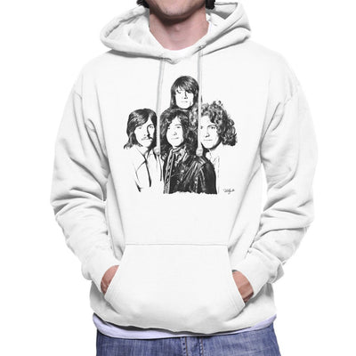 Led Zeppelin Band Shot In London White Hooded Sweatshirt