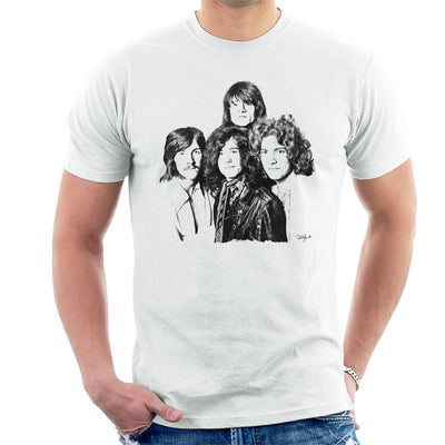 Led Zeppelin Band Shot In London White T-Shirt