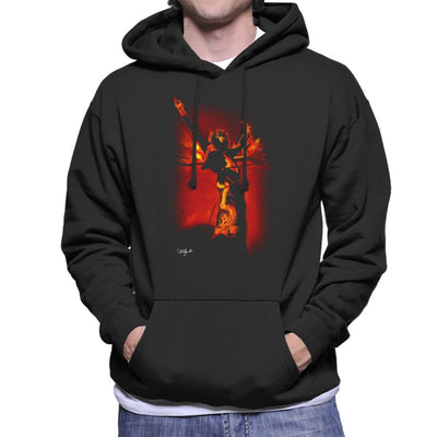 Led Zeppelin Jimmy Page Holding Les Paul Men's Hooded Sweatshirt - FotoGrafica