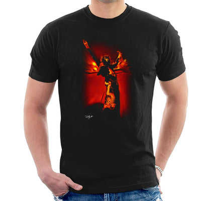 Led Zeppelin Jimmy Page Holding Les Paul Men's T-Shirt - FotoGrafica