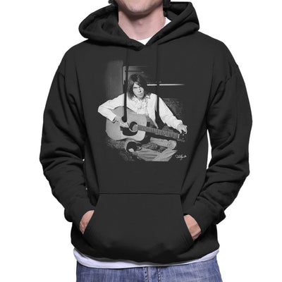 Neil Young On Acoustic Men's Hooded Sweatshirt - FotoGrafica